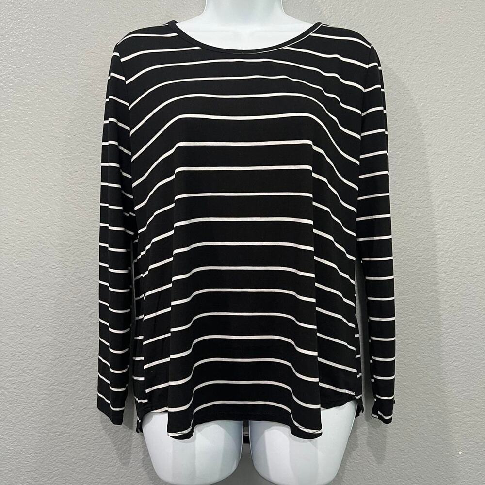 Lark & Grey Black and white striped long sleeve size L